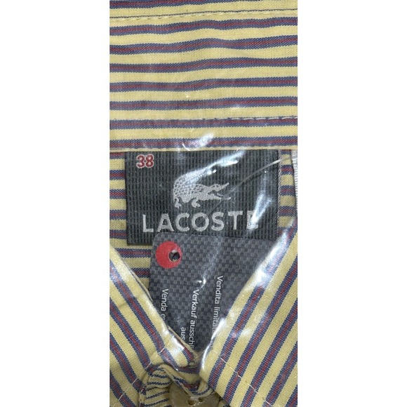 Lacoste Short Sleeve Button Down Men’s Dress Shirt With Pocket Size 38 NWT! - Picture 2 of 3